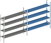Стеллаж модульный линейный дополнительный POLAIR LOAD.ME INOX 18AL.4IN30.10Е