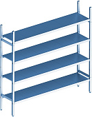 Стеллаж модульный базовый POLAIR LOAD.ME INOX 16AL.4IN30.17B