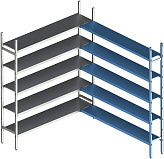 Стеллаж модульный угловой дополнительный POLAIR LOAD.ME INOX 18AL.5IN30.10C
