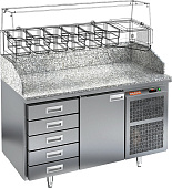 Стол для пиццы HICOLD PZ4-1/GN камень (без витрины)