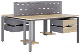 Стол офисный КОБОР P/2-140/140 graphite/natural